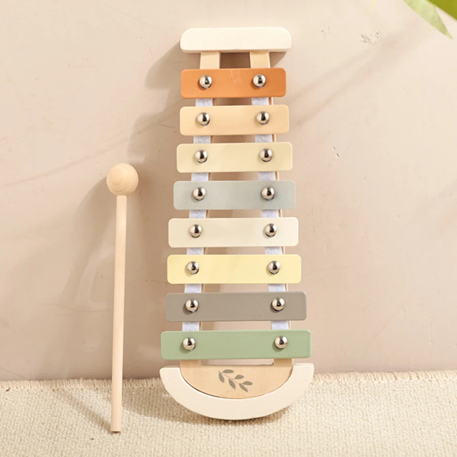 Kids Wooden Montessori Toys Musical Instruments Rattle Toys Wooden Squirrel Percussion Instruments Preschool Educational Toys