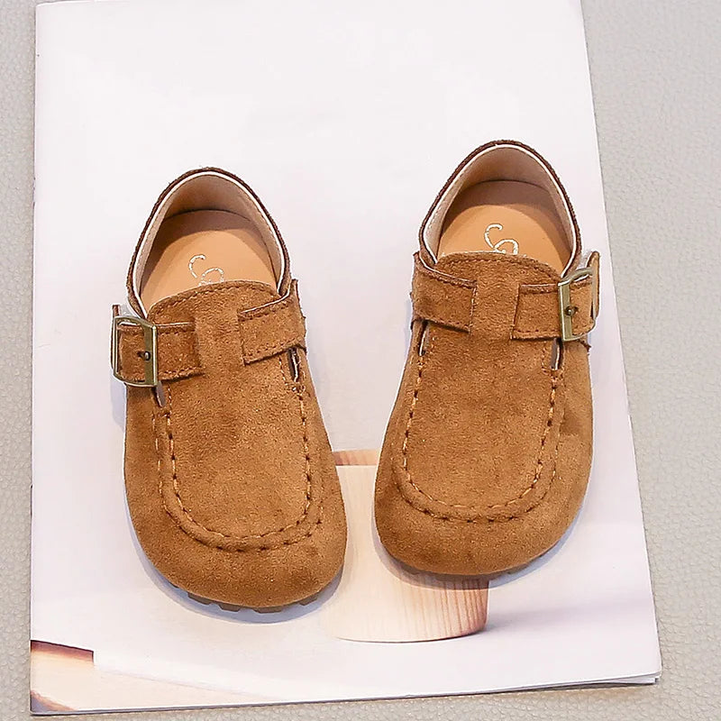 Children's Flat Shoes 2-18 Years Old Khaki Simple Boys Girls Casual Shoes Four Seasons Models Yellow Non-slip Kids Loafers 23-33