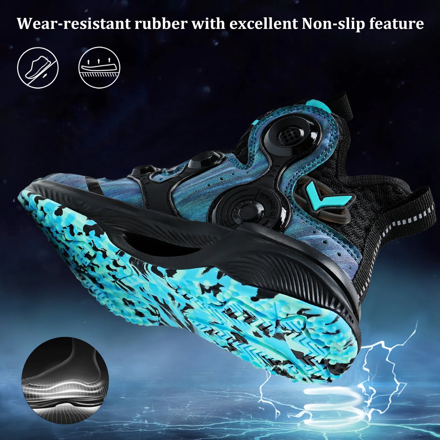 Kids Basketball Shoes Boys Air Cushion Sneakers Non-Slip Comfortable Outdoor Sports Shoes