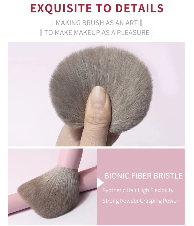 Pink Makeup Brush Set Private Label Wholesale Bulk Cosmetic Synthetic Hair Vegan Brushes Free Custom Logo Beauty Tool 10Sets