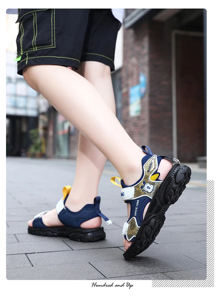 Kids Summer Shoes Fashion Big Boys Beach Sandals Children Casual Sports Sandals Color Matching Anti-skid Classic Size 28-40