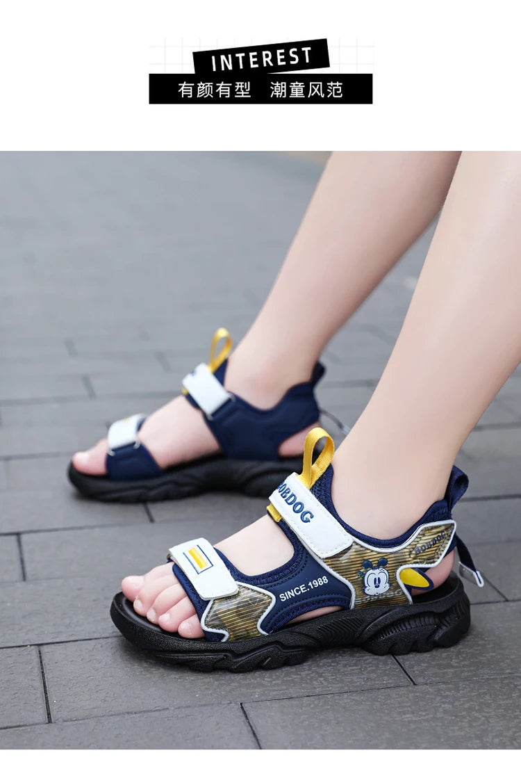 Kids Summer Shoes Fashion Big Boys Beach Sandals Children Casual Sports Sandals Color Matching Anti-skid Classic Size 28-40