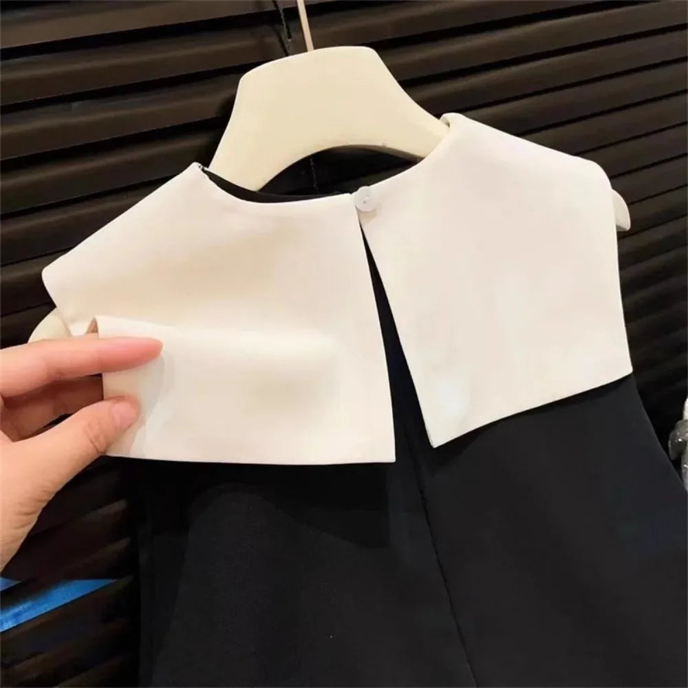 Korean Version Black Sleeveless Kids Clothes Summer New Bow Decoration Girls Dress Birthday Party Princess Dresses 2-7 Years Old