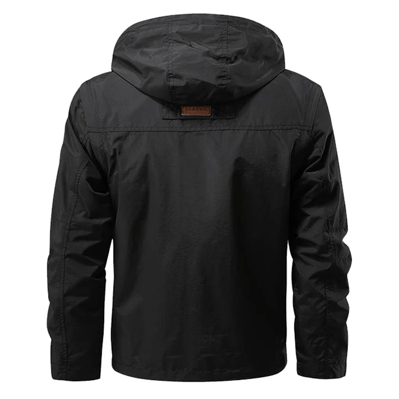 Waterproof Men Jackets Casual Work Coats Detachable Hooded Multi-Pocket Jackets Autumn Outdoor Windproof  Camping Outerwear Coat