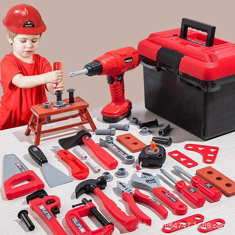 Kids Toolbox Kit Educational Toys Simulation Repair Tools Toys Drill Plastic Game Learning Engineering Puzzle Toys Gifts For Boy