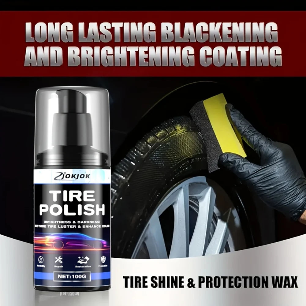 Car Plastic Tire Polish, Refurbishing Car Blackening Paste, Multi-purpose use for restoration and renewal. Maintains a lasting g