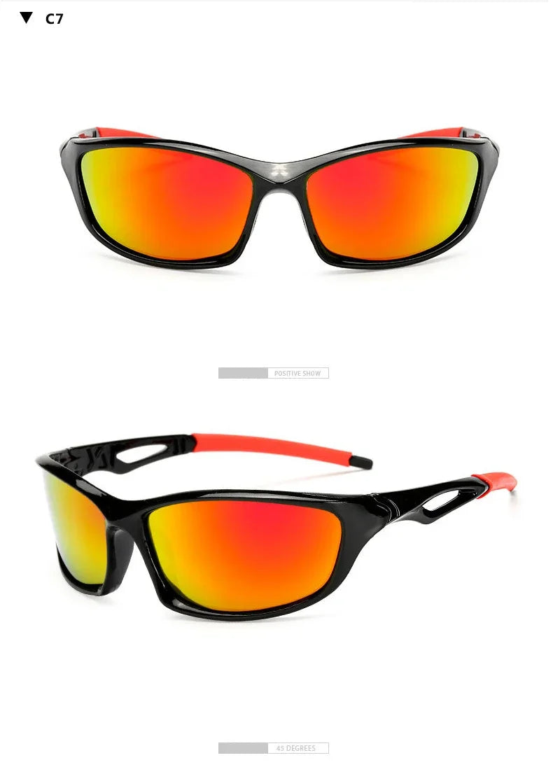 Polarized Sunglasses Designer Square Sports Sun Glasses for Men Driving Fishing Cycling Climbing Skiing Black Frame Goggle UV400