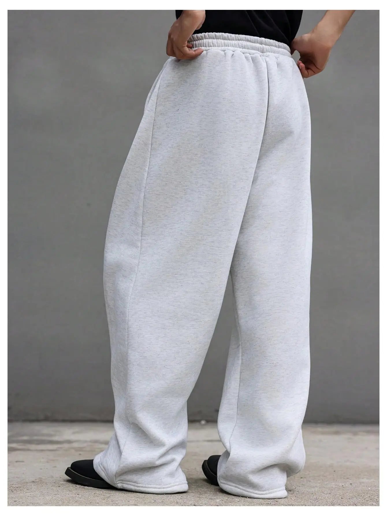 European and American men's waist trousers waist drawstring straight wide-leg loose trousers sports trousers pocket men pants