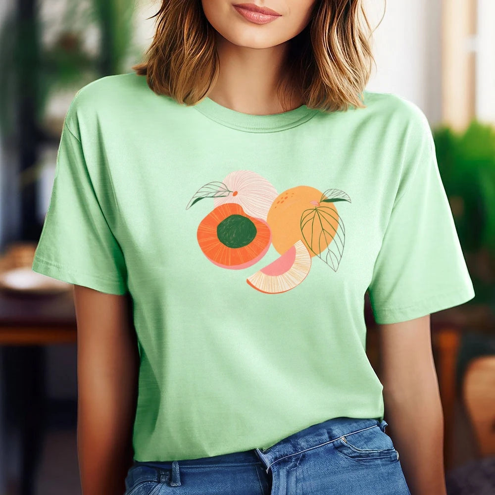 Breathable Cotton T-Shirt Women Y2K Inspired Graphic Design Tops With Lightweight Fabric Versatile Basic Wardrobe Essential