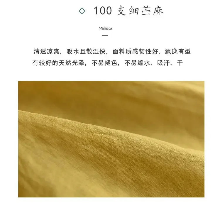 Cotton and Linen Shirt for Women Fashionable and Versatile Cardigan Lapel Top Thin