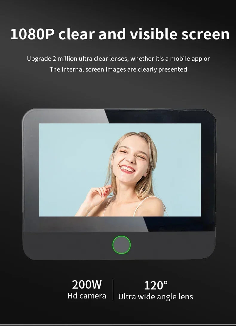 New WiFi Smart Door Bell Eye 1080P FHD Peephole Camera Audio 4.3' IPS Screen PIR Infrared Announcement Digital Viewer