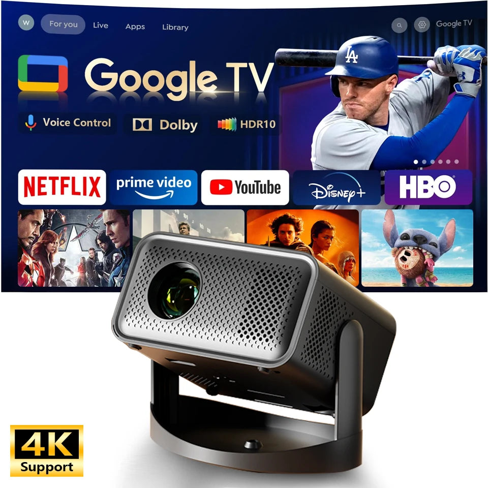 Portable Projector 4K 900ANSI  home theater Beam Projectors