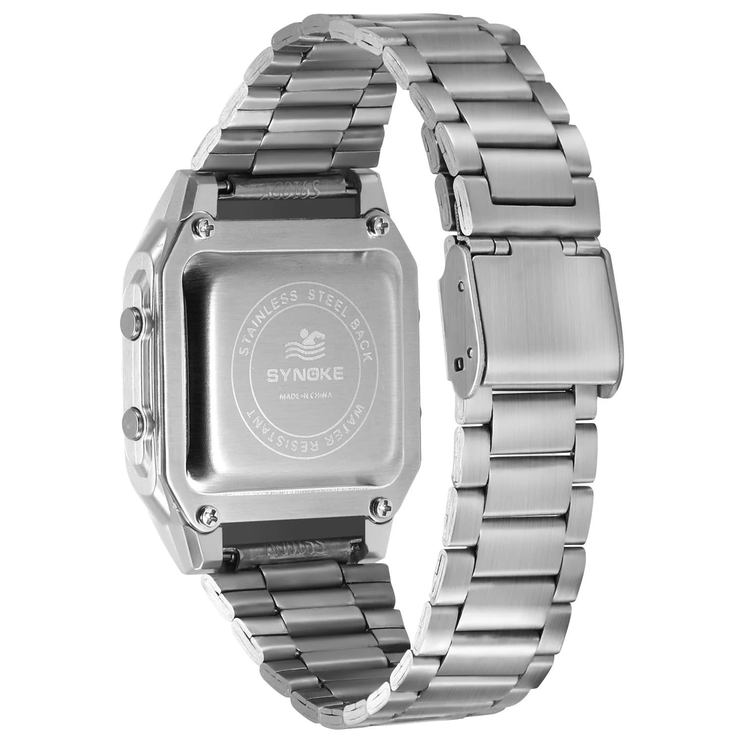 Mens Sports Digital Waterproof Watch, Multifunctional Wrist Watches For Men, Plastic Case Alloy Strap