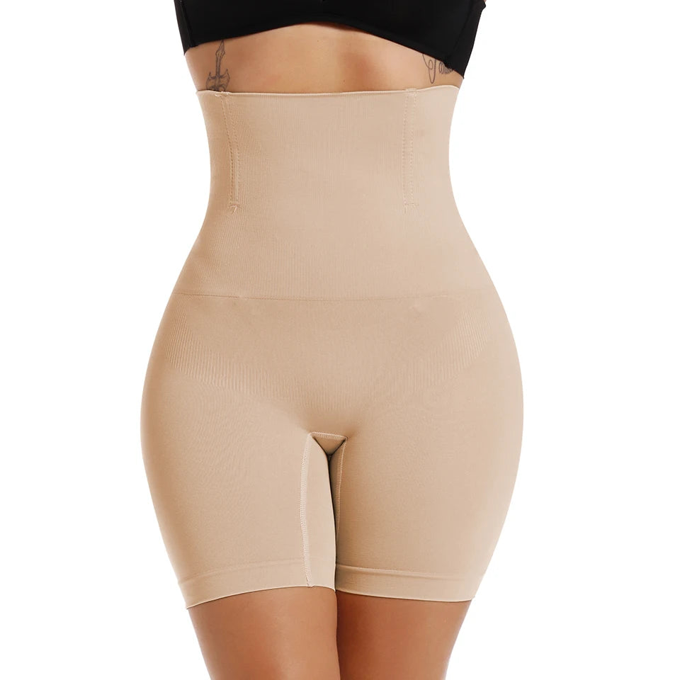 Women Shapewear High Waist Shorts Tummy Slimming Body Shaper Waist Trainer Butt Lifter Seam-free Flat Belly Panties Weight Loss