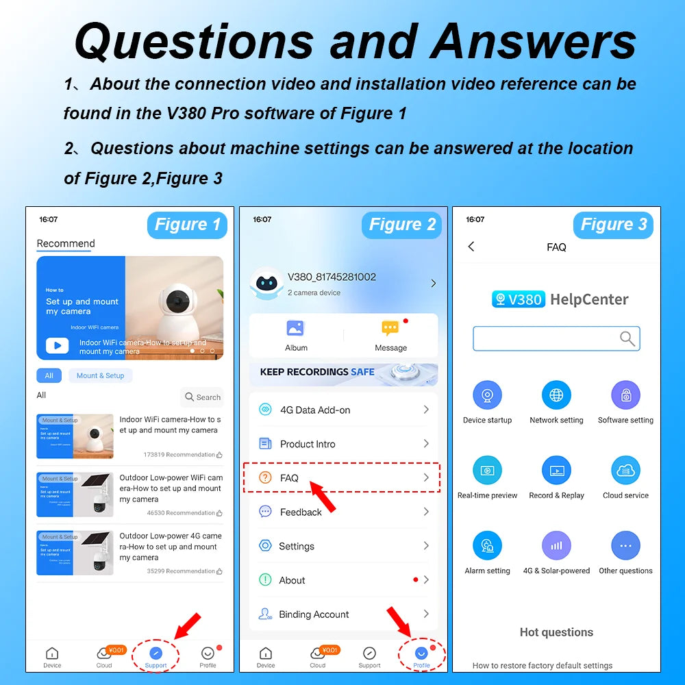 4G Solar Security Camera Outdoor Waterproof Wireless Three Lens Three screens Full Color Night Vision Motion Detection CCTV