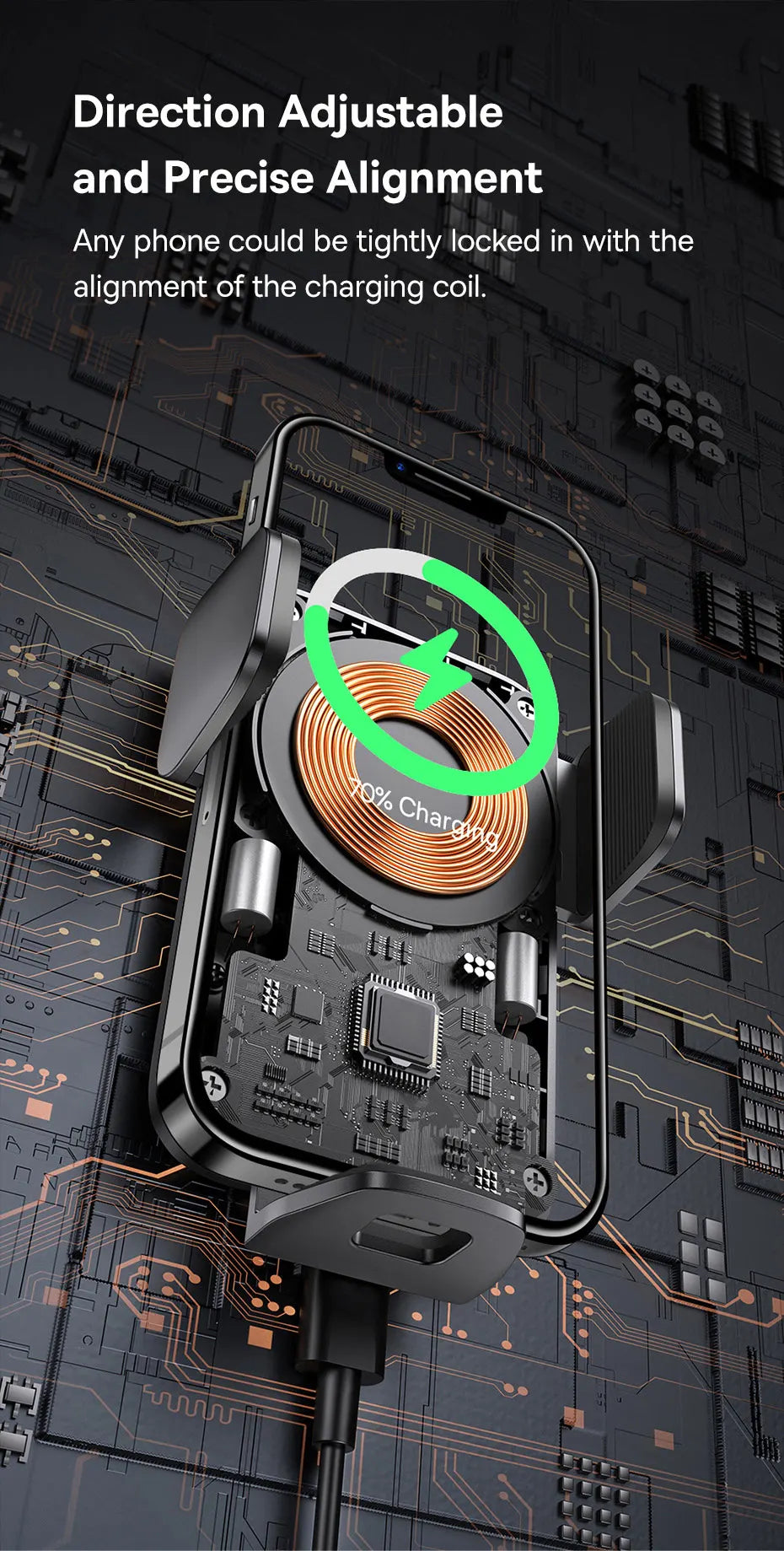 Baseus Qi 15W Wireless Car Phone Charger Holder Mount Bracket Fast Charging Holder For Samsung iPhone Car Phone Holder Mount