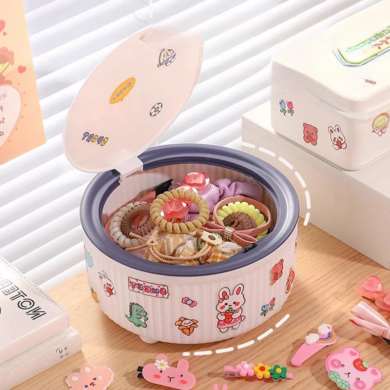 Kawaii Children Hair Accessories Storage Box High-capacity Girl Headgear Hair Clip Hair Hoop Headstring Hair Ring Jewelry Box