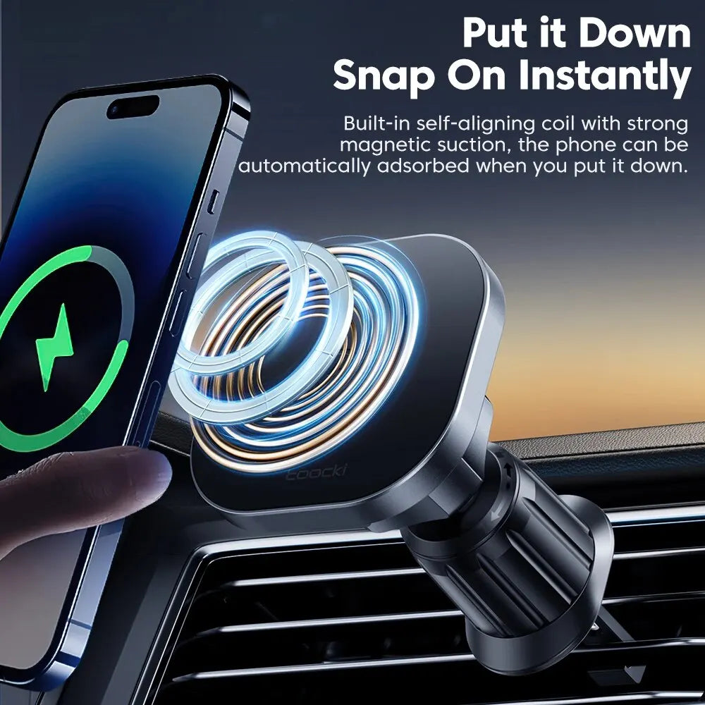 Toocki Magnetic Car Wireless Charger Car Phone Holder Air Outlet 15W Fast Charging Charger in Car For iPhone 15 14 13 12 Pro Max