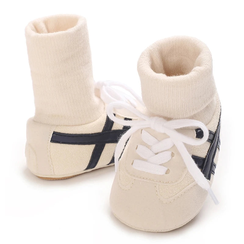 Spring and Autumn Baby Shoes for Boys and Girls 0-1 Years Old Shoes and Socks Do Not Drop Soft Bottom Anti Slip Sneakers 6-12M
