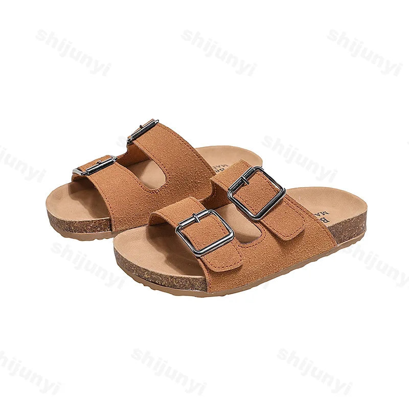 Children Sandals 2025 Girls Boys Summer New Fashion Korean Soft Sole Anti-slippery Versatile Kids Slippers Open-toe Beach Shoes