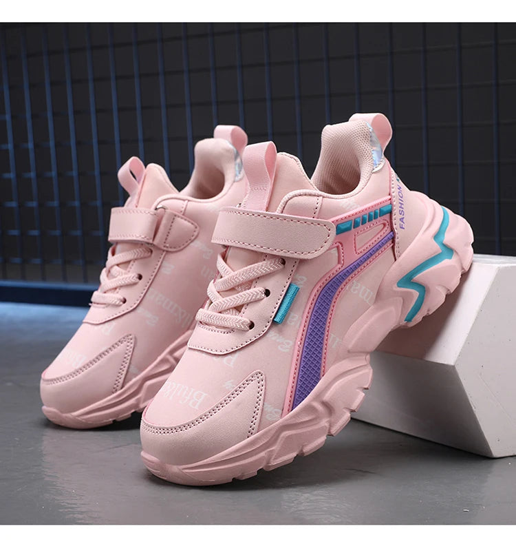 7-13 Boys Shoes Sneakers Fashion Leather Children Comfortable Black White Shoes for Kids Girls School Walking Footwear Non Slip