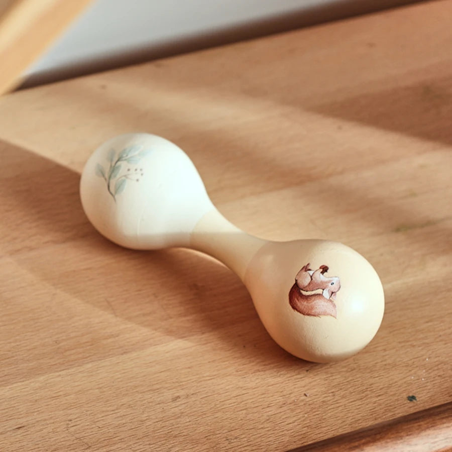 Kids Wooden Montessori Toys Musical Instruments Rattle Toys Wooden Squirrel Percussion Instruments Preschool Educational Toys