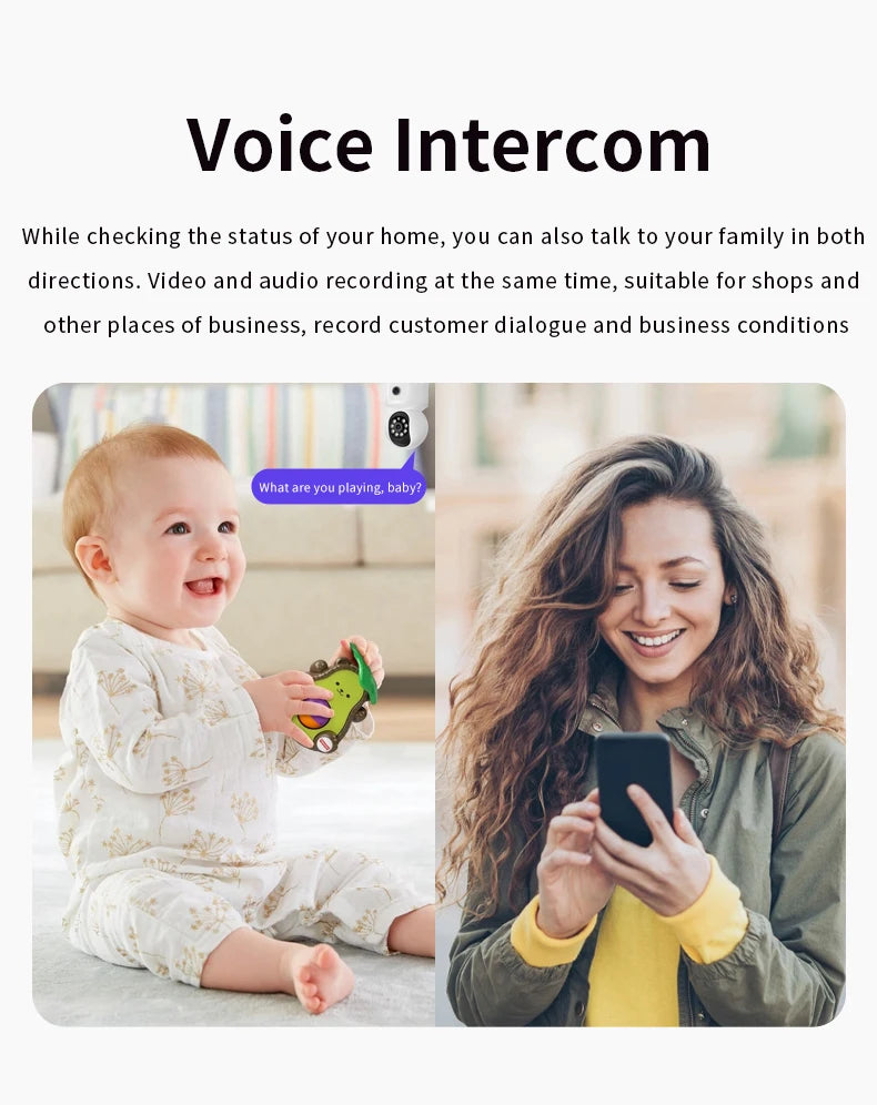 Home Security Camera 1080P Dual Lens WiFi Indoor Outdoor Night Vision Motion Detection Two Way Audio Waterproof Cloud Storage