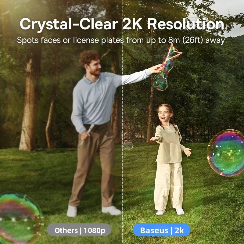 Baseus Security S1 Lite Solar Security Camera Wireless Outdoor Camera Continuous Power 2K Resolution 135°FOV IP67 Wifi Camera