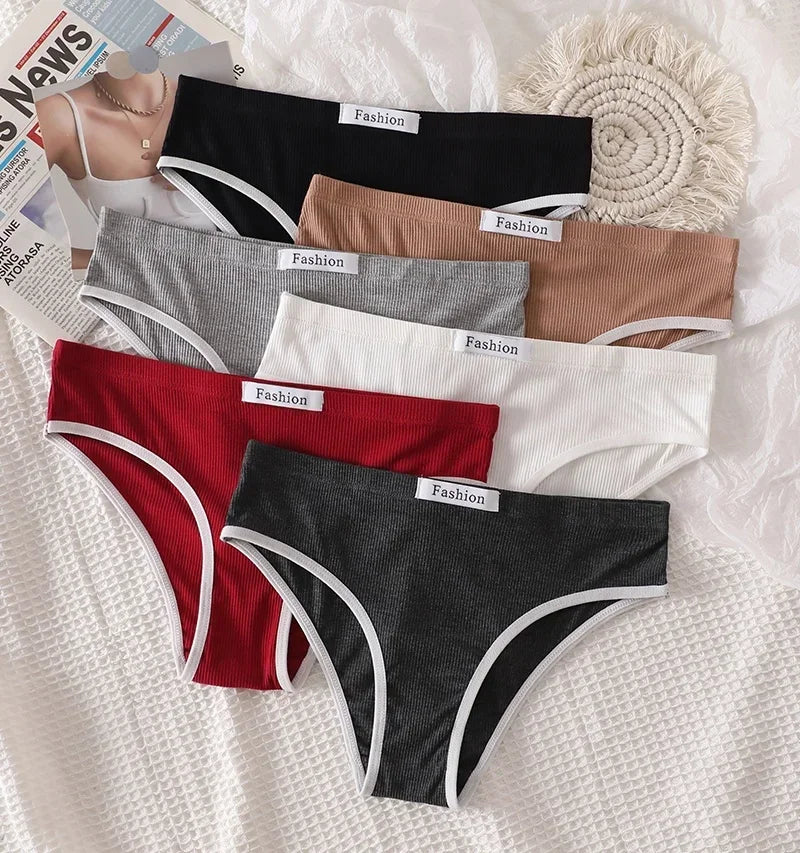 Women Cotton Bra Set Sexy Briefs Low Waist Panties Wire Free Bralette Sport Lingerie Vneck Brassiere Female Underwear Set