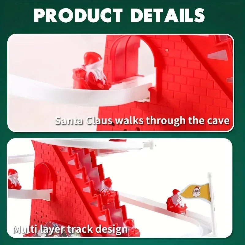 Christmas Climbing Slide Track Toy With Music Light Interactive Roller Coaster Educational Play Gift For Kids Home Decor