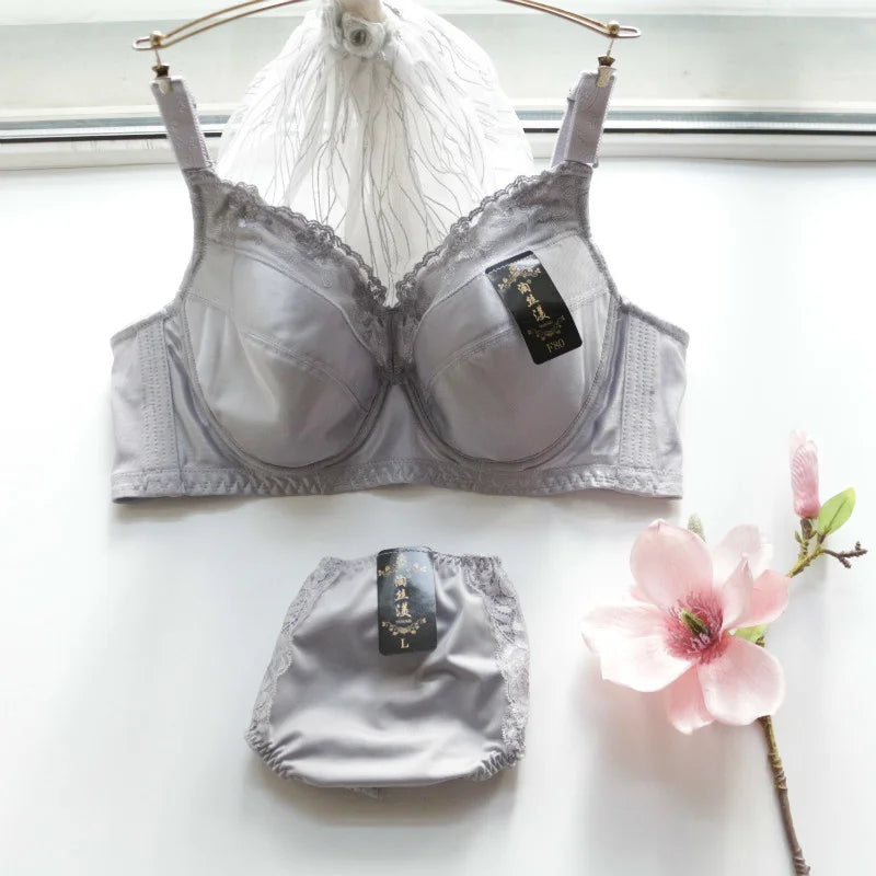 Bra Set Plus Size Female Lingerie B C D E F G H Cup Women Underwear Panties Briefs 34 36 38 40 42 44