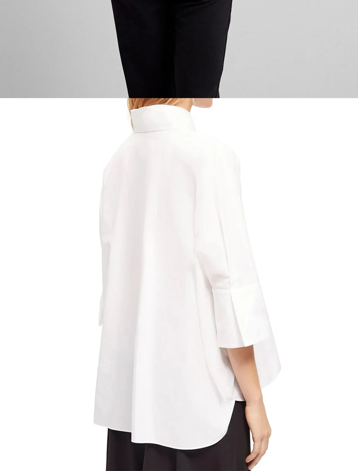 CHCH Women's T-shirt 2025 New White Cotton Top 3/4 Sleeves Simple