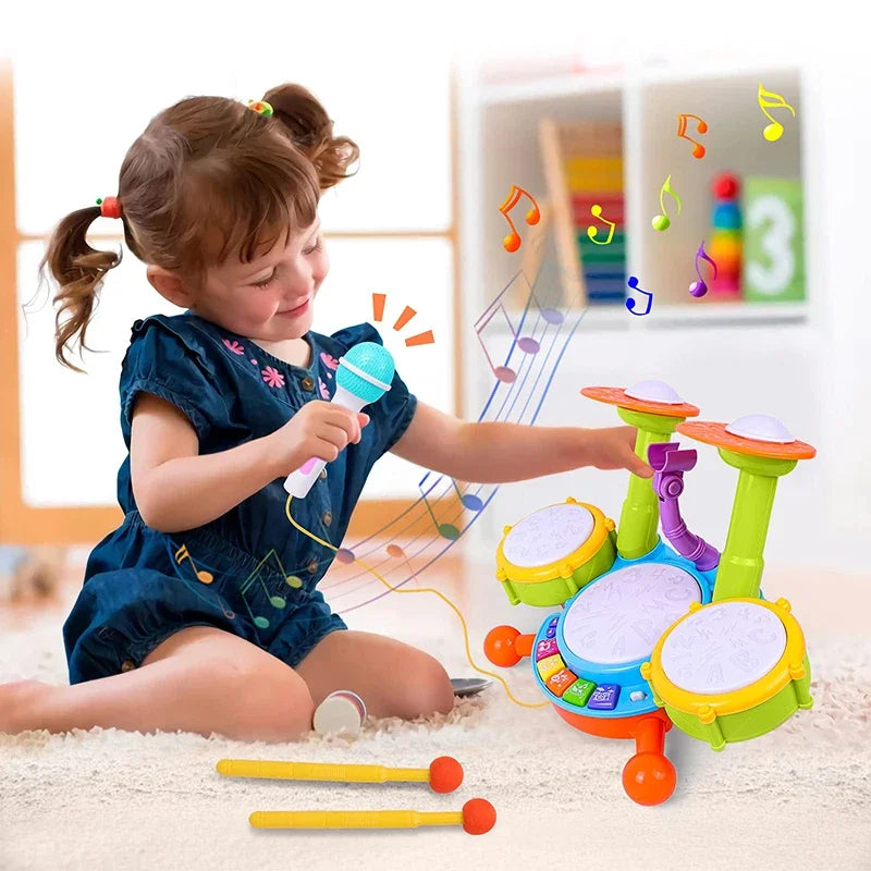 Kids Jazz Drum Musical Toys Set Toddler Baby Percussion Drum Instruments Montessori Toys for Toddlers Early Educational Toy Gift