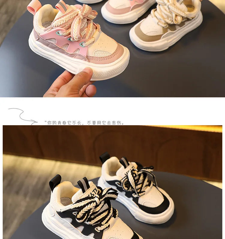 Zapatos 2025 Autumn New Kids Sneaker Simple Versatile Girls' Casual Shoes Comfort Non Slip Child Board Shoes Zapatillas De Mujer