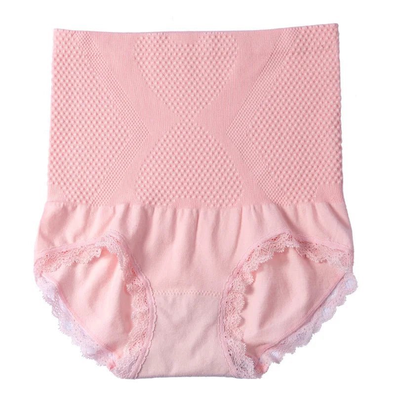 Women's Panties Belly Pants Sexy High Waist Underwear Lace Edge Jacquard Girls Hip Lifting Panties Women's Belly Warm underPants