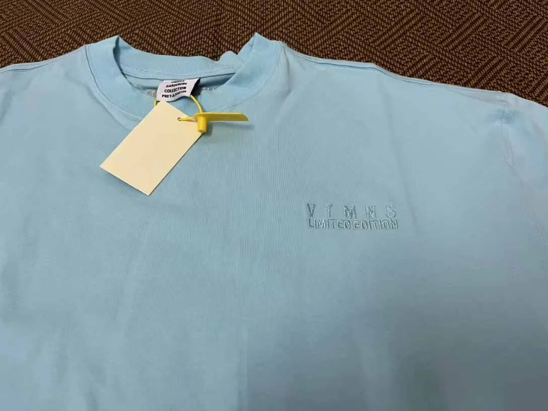 Limited Edition VT Small Logo Embroidery Women Men T shirts tees Hiphop Oversized Heavy Cotton Men Casual T-shirt