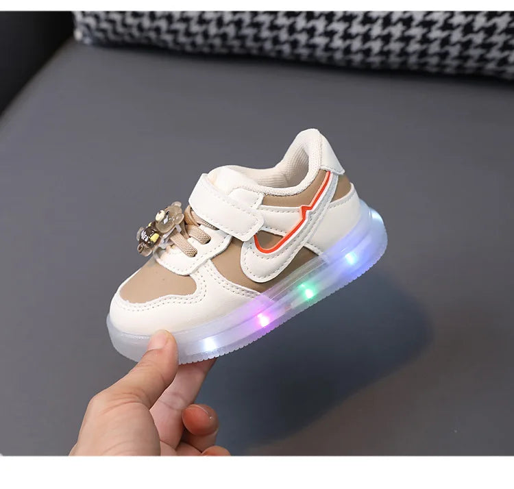 Shoes Children1-6Years Old2Girls Light Board Shoes2025Spring Kids' Leather Casual Shoes Soft Bottom Toddler Shoes