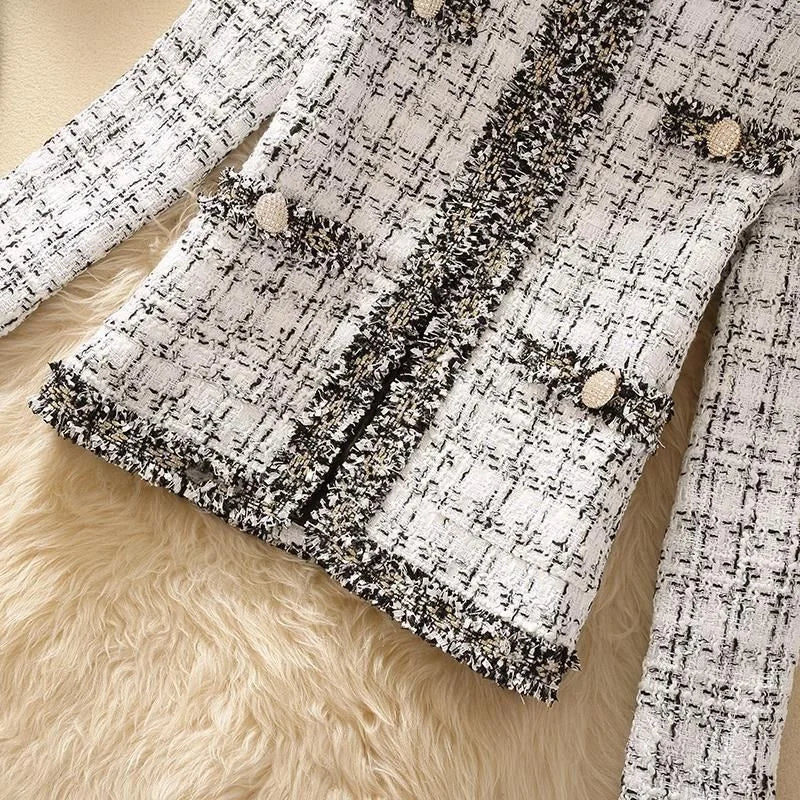 Women's Jackets  Women's Jacket Spring new Trendy Ladies Short Joker Temperament Small Fragrant Tweed Coat Tweed Coat Cardigan