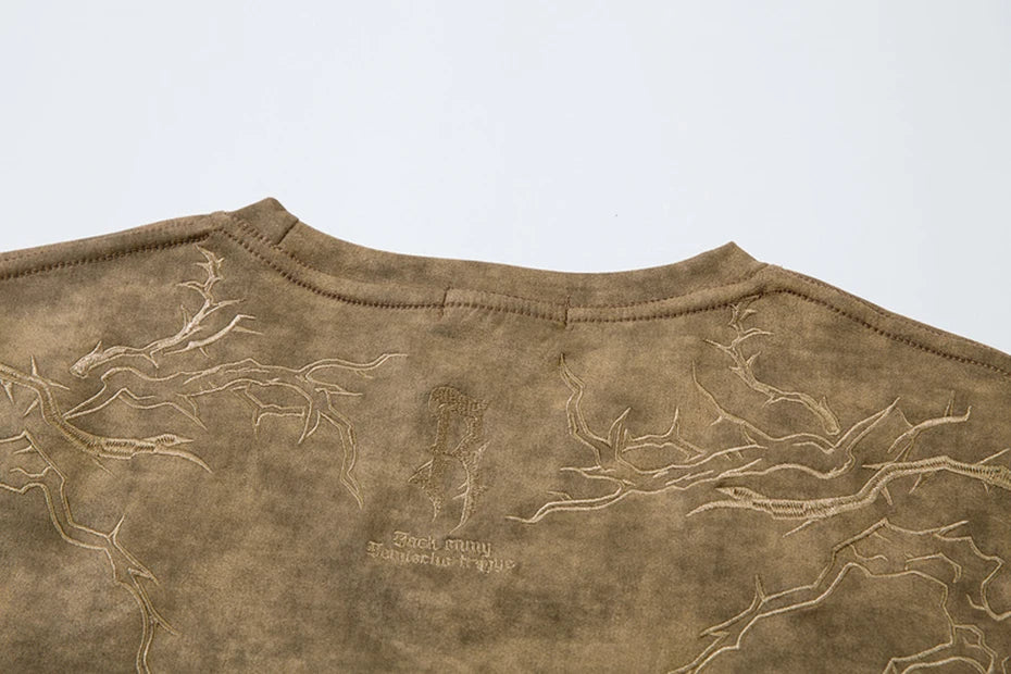 Hip Hop Harajuku Men T Shirts Embroider Vintage Loose Tee Tops Streetwear Oversized T-shirt