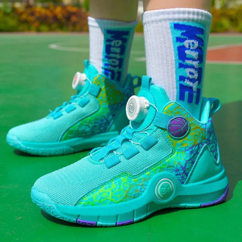 Children Basketball Shoes Original Design 2024 New Indoor Field Training Sports Shoes Comfortable Boy Basketball Shoes for Kids