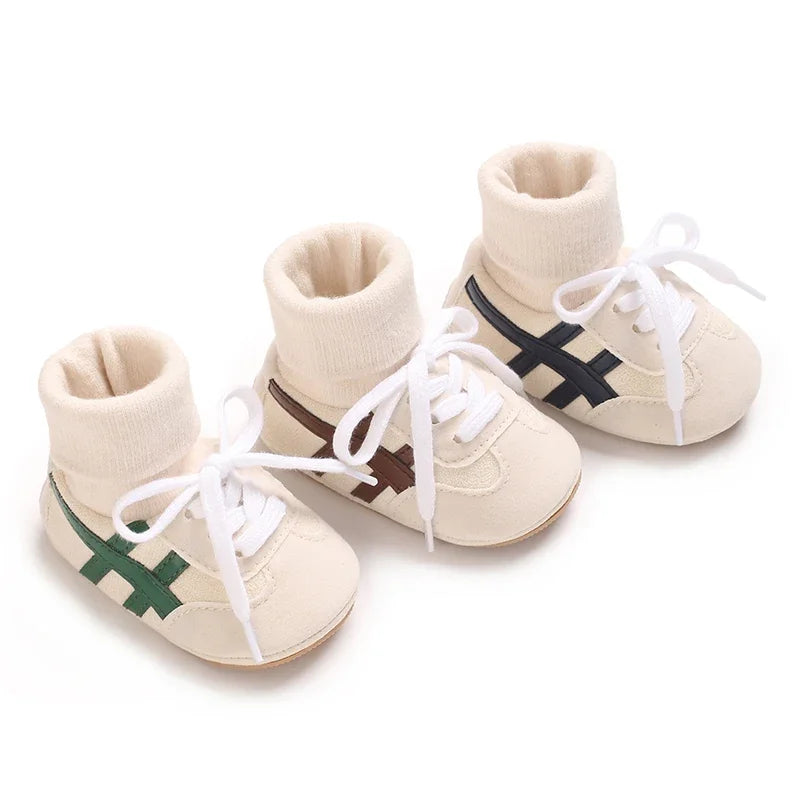 Spring and Autumn Baby Shoes for Boys and Girls 0-1 Years Old Shoes and Socks Do Not Drop Soft Bottom Anti Slip Sneakers 6-12M