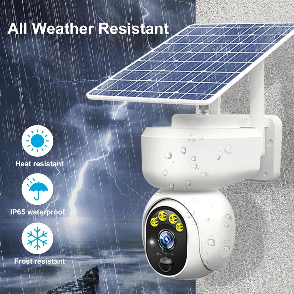 Solar Security Cameras Wireless Outdoor 4MP HD WiFi 4G Outdoor Wireless Video Camera 3.5W Solar Panel 9000 mAh Battery Powered
