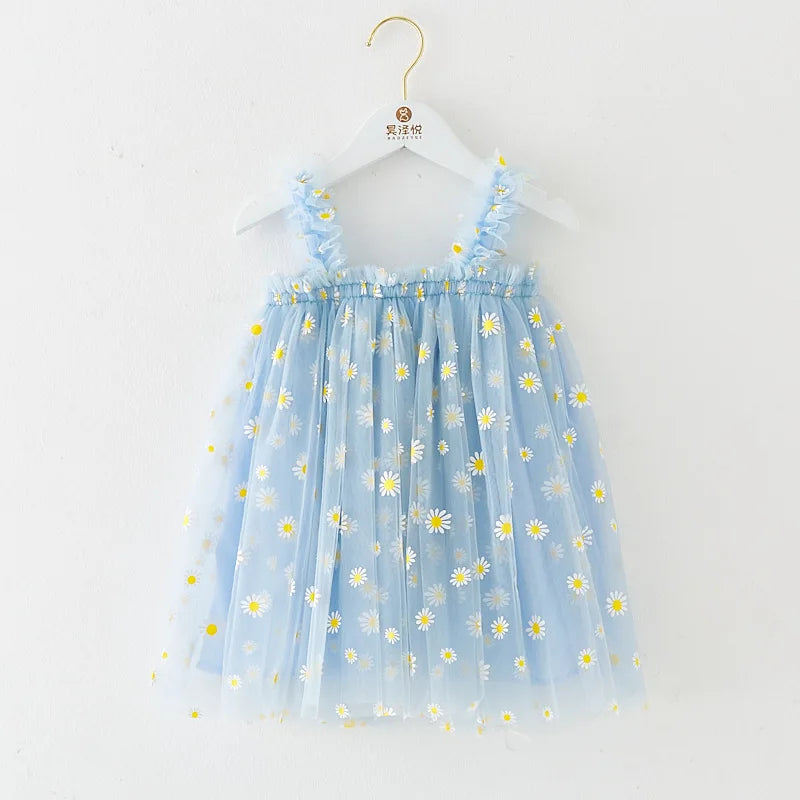 Flower Girls Dresses Children's Clothing Kids Clothes Summer Fairy Party Stage Show Dance Wear Cosplay Costumes Sling Casual