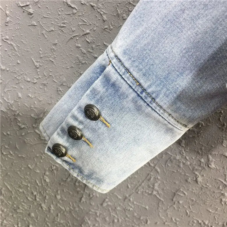 Women's Short Jacket Spring and Autumn New Jacket Top Skinny Stand-up Collar Long-sleeved Denim Fashion Comfort Winter Clothes