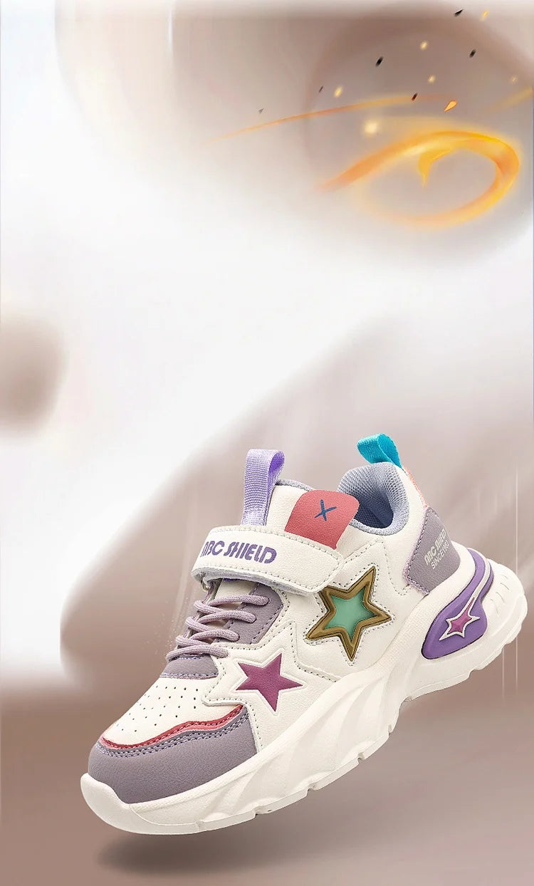 Fashion children's sports shoes boys and girls sports shoes 4 to 10 years old college wind PU leather shoes outdoor casual shoes