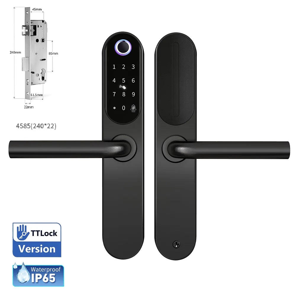 304 Stainless Steel Digital Smart Lock Aluminum Sliding Door Keyless Home Security TUYA TTlock Waterprooof Door Lock