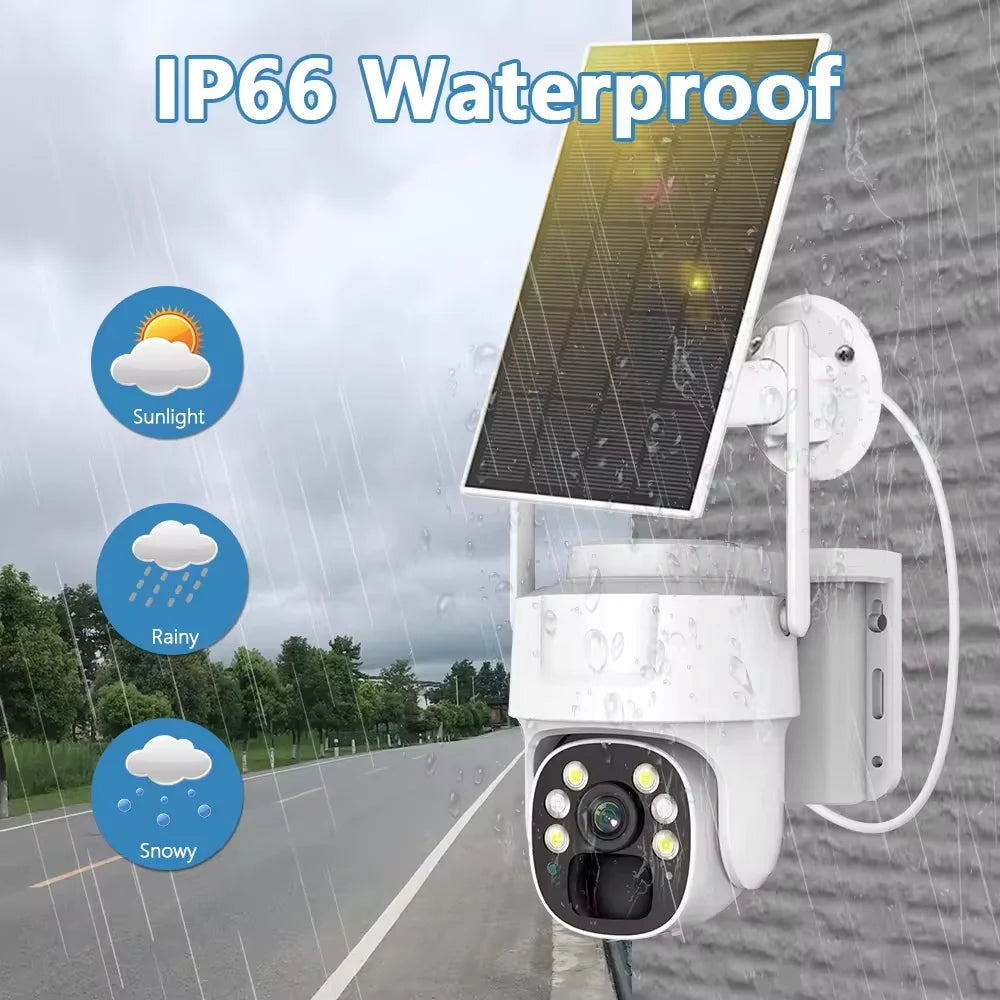 Outdoor Solar Powered Waterproof Dome Security Camera with 2.4G Wi-Fi and 8000mAh Battery factory price