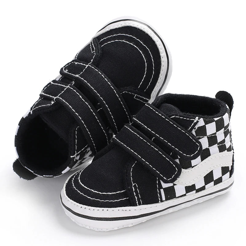 0-18M Newborn Baby Shoes for Boys First Walker Classic Canvas Casual Sports Shoes Soft Sole Comfortable Walking Shoes