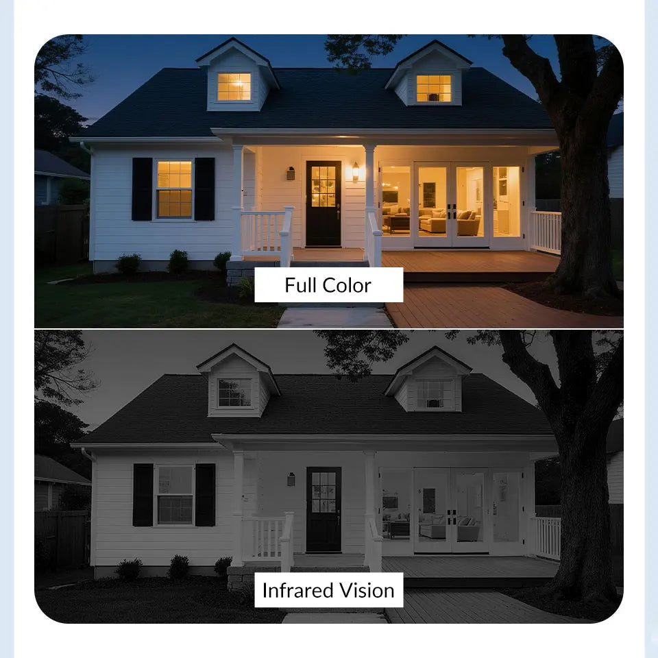 Solar Powered WiFi Security Camera Outdoor 3MP HD with Color Night Vision Two Way Audio Motion Detection & Pan - Tilt Control