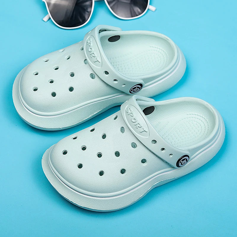 Children Sandals Anti Skid Clogs Boys Girls Summer Hole Water Toddler Shoes Baby Mules Rubber Kids Garden Beach Flats Slippers